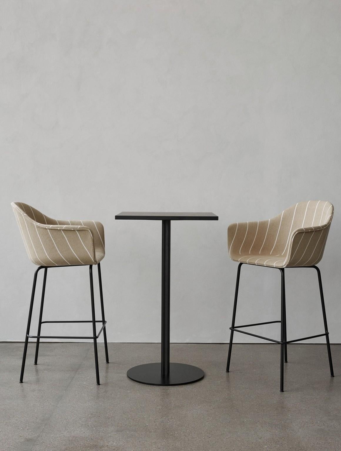 Lithuanian Harbour Chair, Bar Height Base in Black Steel, Nevotex 