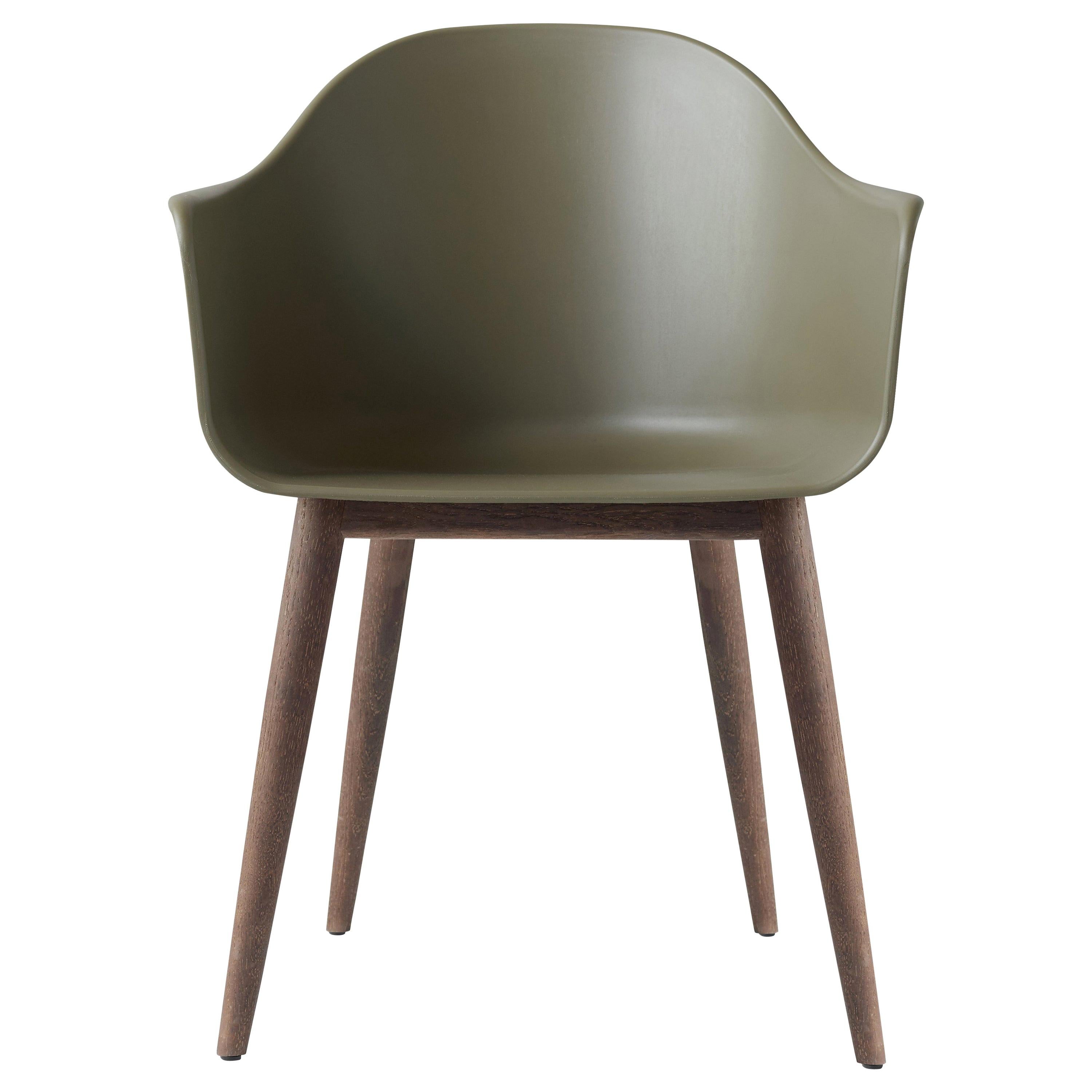 Harbour Chair, Dark Oak Legs, Green Shell For Sale