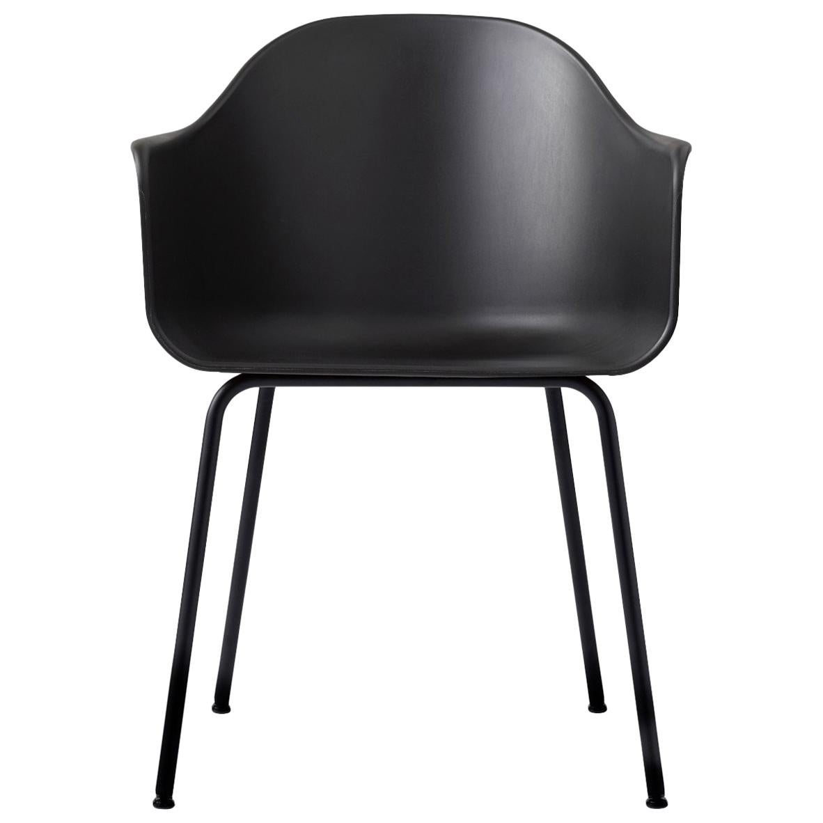 Harbour Chair, Legs in Black Steel and a Shell in Black For Sale