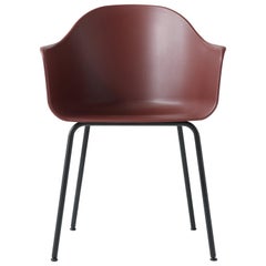 Harbour Chair, Legs in Black Steel and a Shell in Burned Red