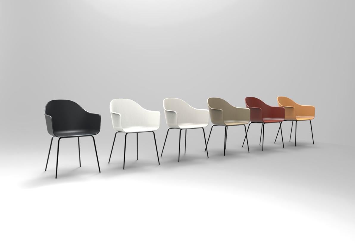 Harbour Chair, Legs in Black Steel and a Shell in Khaki In New Condition For Sale In San Marcos, CA