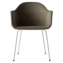 Harbour Chair, Legs in White Steel, City Velvet CA7832/078 ‘Grey’