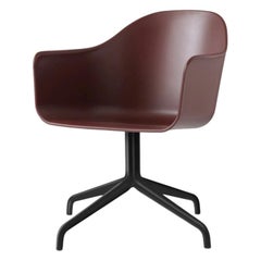 Harbour Chair, Swivel Base in Black Steel, Burning Red Shell