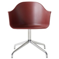 Harbour Chair, Swivel Base in Polished Aluminum, Burning Red Shell