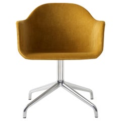 Harbour Chair, Swivel Base in Polished Aluminum, City Velvet CA7832/060 Orange