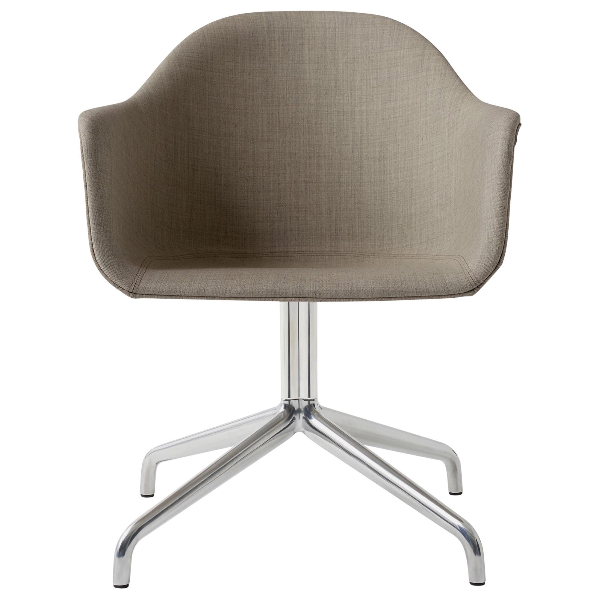 Harbour Chair, Swivel Base in Polished Aluminum, Kvadrat "Remix 2" #233 (Sandy For Sale