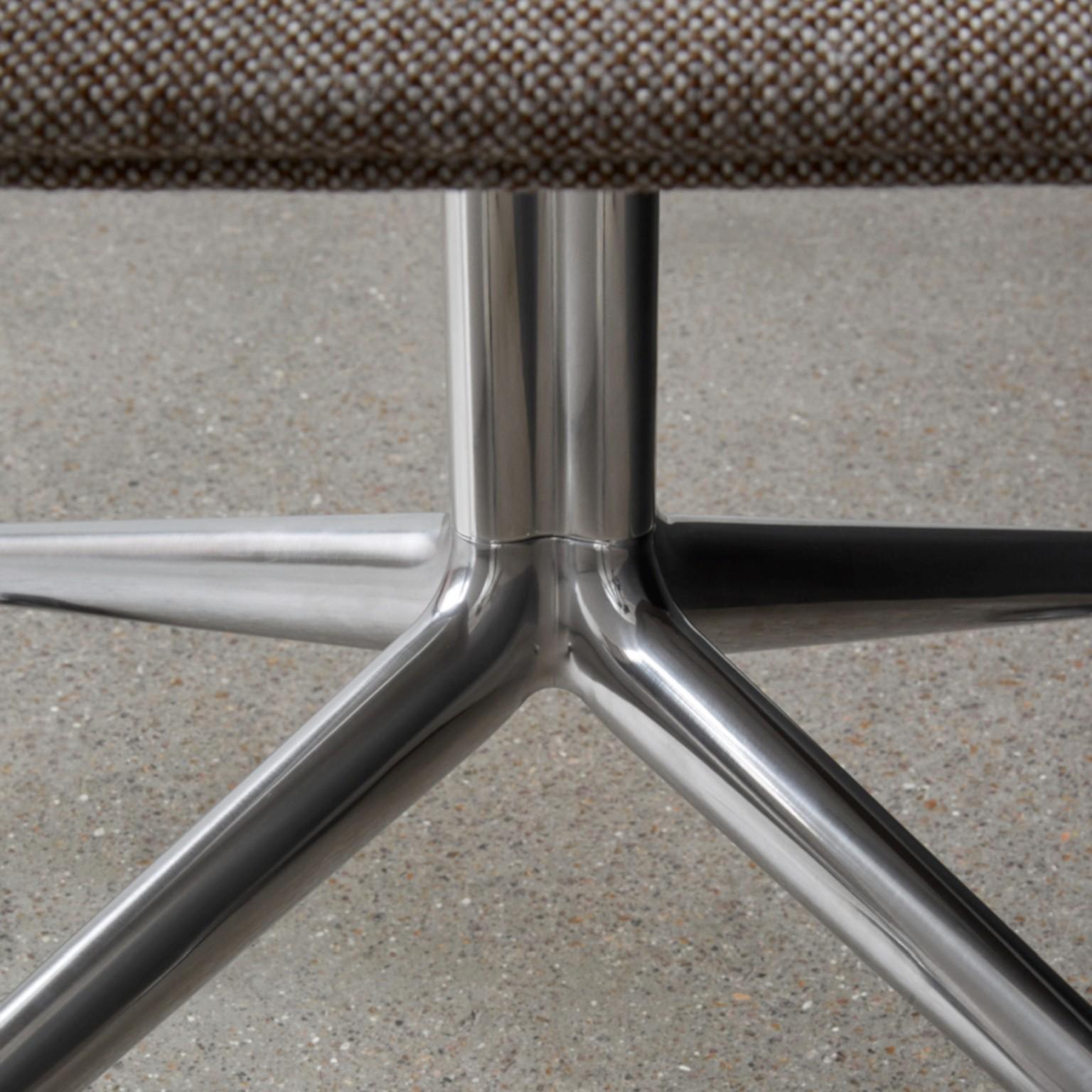 Harbour Chair, Swivel Base in Polished Aluminum, Nevotex 