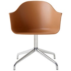 Harbour Chair, Swivel Base in Polished Aluminum & W. Khaki Polypropylene Shell