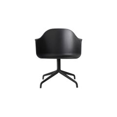 Harbour Chair, Swivel Chair with Black Welded Steel & Black Polypropylene Shell