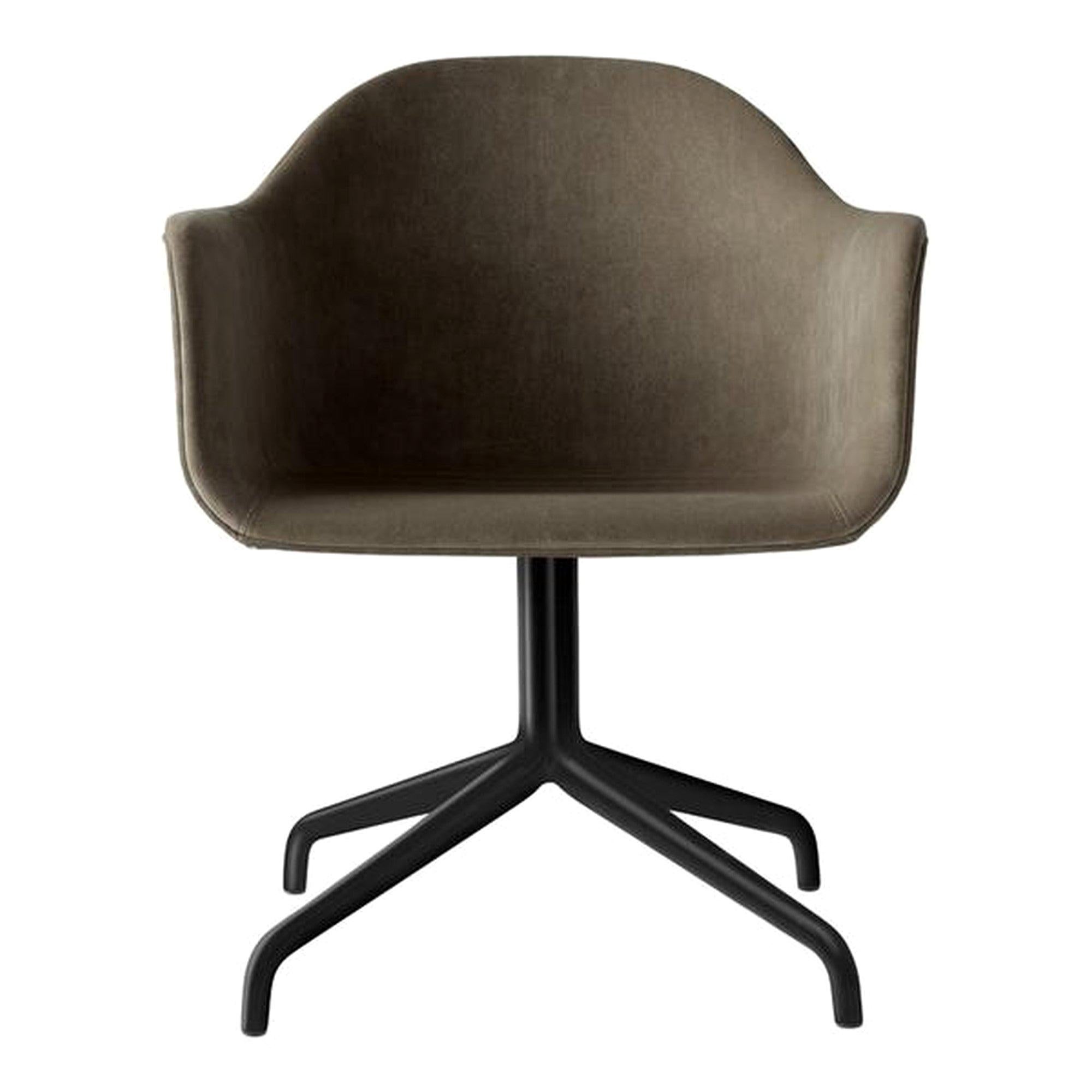 Harbour Chair, Swivel Chair with Black Welded Steel and Grey Velvet 'CA7832/078'
