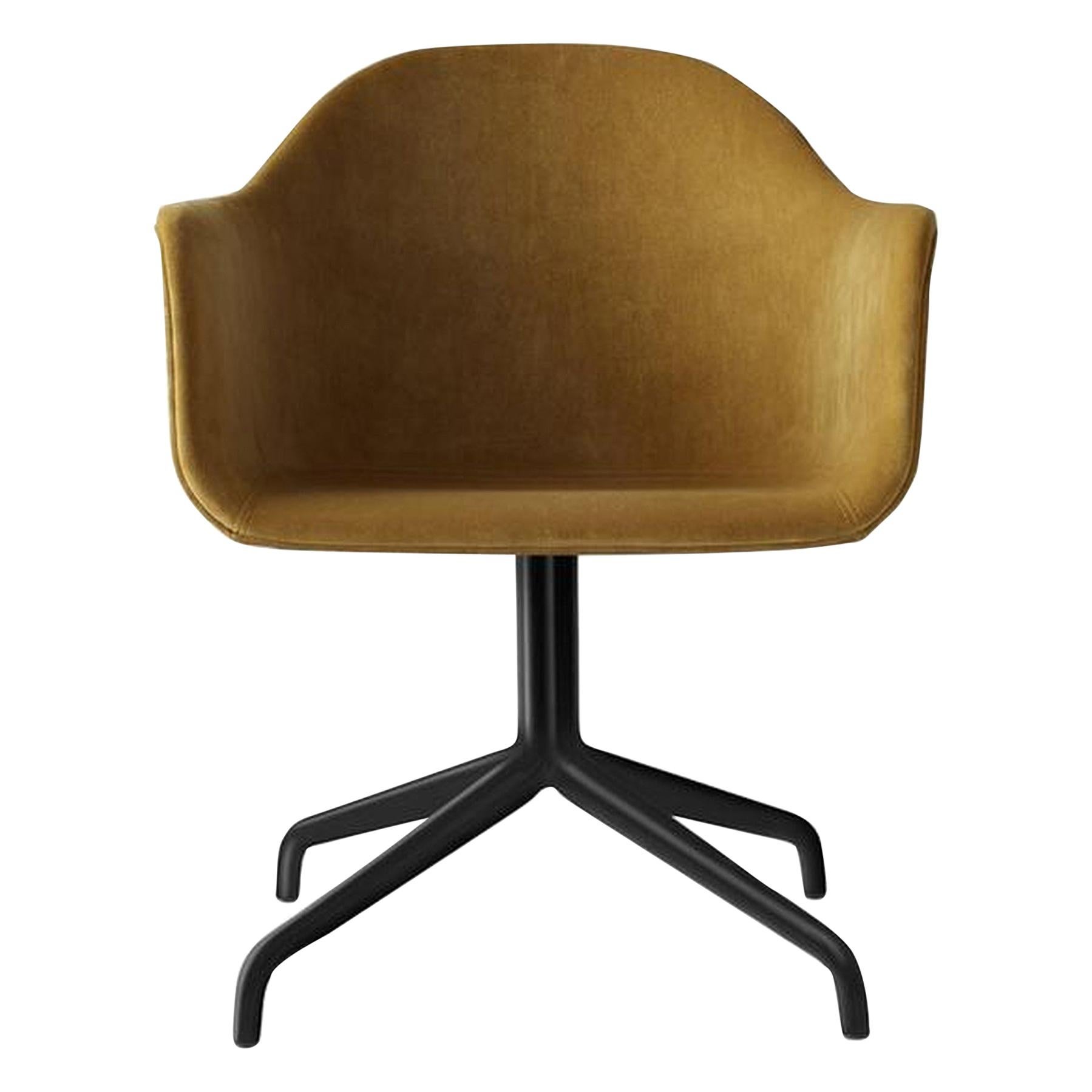 Harbour Chair, Swivel Chair with Black Welded Steel & Orange Velvet 'CA7832/060'
