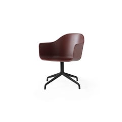Harbour Chair, Swivel Chair with Black Welded Steel and Red Polypropylene Shell