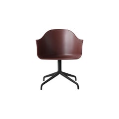 Harbour Chair, Swivel Chair with Black Welded Steel and Red Polypropylene Shell