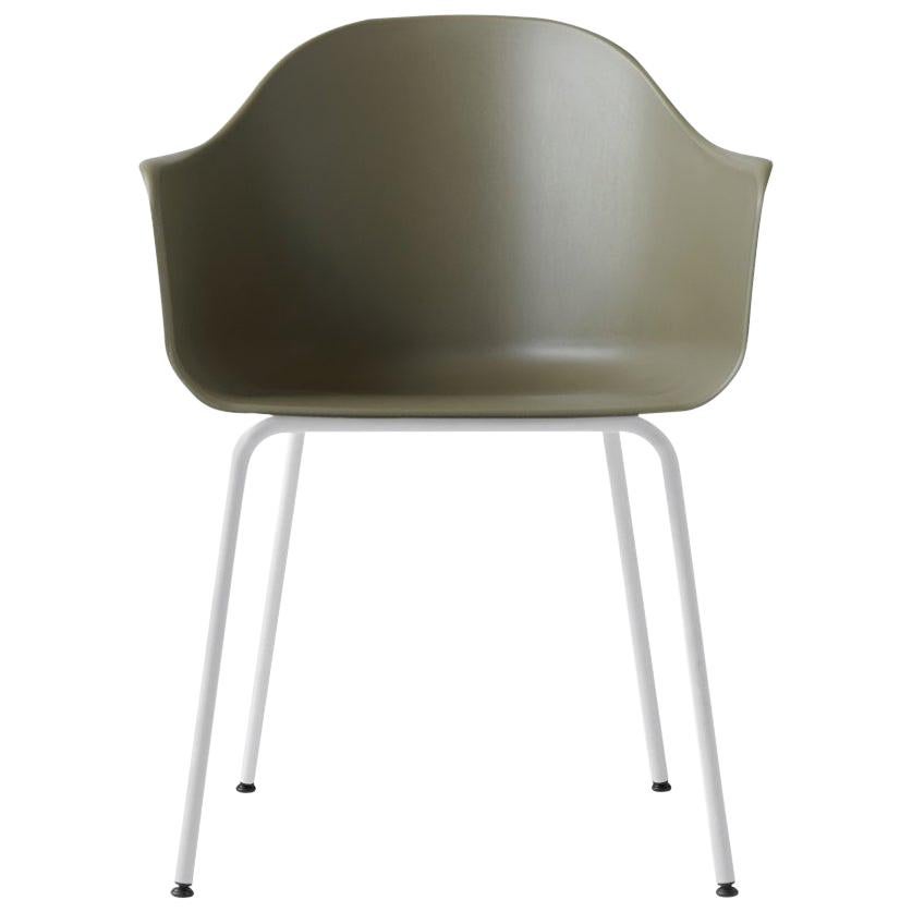 Harbour Chair, White Legs, Green Shell For Sale