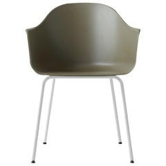 Harbour Chair, White Legs, Green Shell