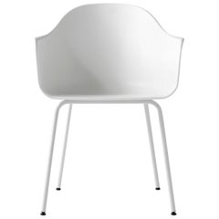 Harbour Chair, White Legs, Light Grey Shell