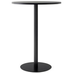 Harbour Column Bar Table, 32" Table Top in Black Painted Oak Veneer