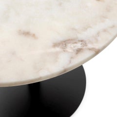 Harbour Column Bar Table, 24" Table Top in Off-White Estremoz  Marble