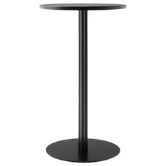 Harbour Column Counter Table, 24" Table Top in Black Painted Oak Veneer