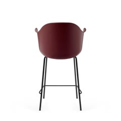 Harbour Counter Chair, Black Welded Steel Legs and Red Shell