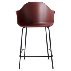 Harbour Counter Chair, Black Welded Steel Legs and Red Shell