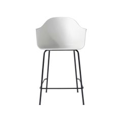 Harbour Counter Chair, with Black Welded Steel Legs and White Shell