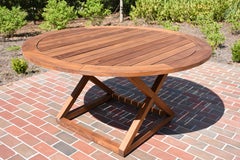 Harbour Outdoor Pacific Round Dining Table in Teak, 60", 2024