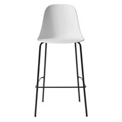 Harbour Side Bar Chair, Base in Black Steel and Light Grey Shell