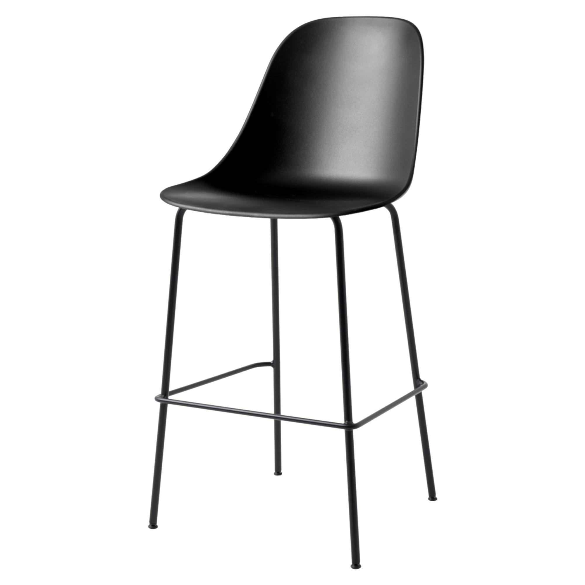 Harbour Side Bar Chair, Base in Black Steel, Black Shell For Sale