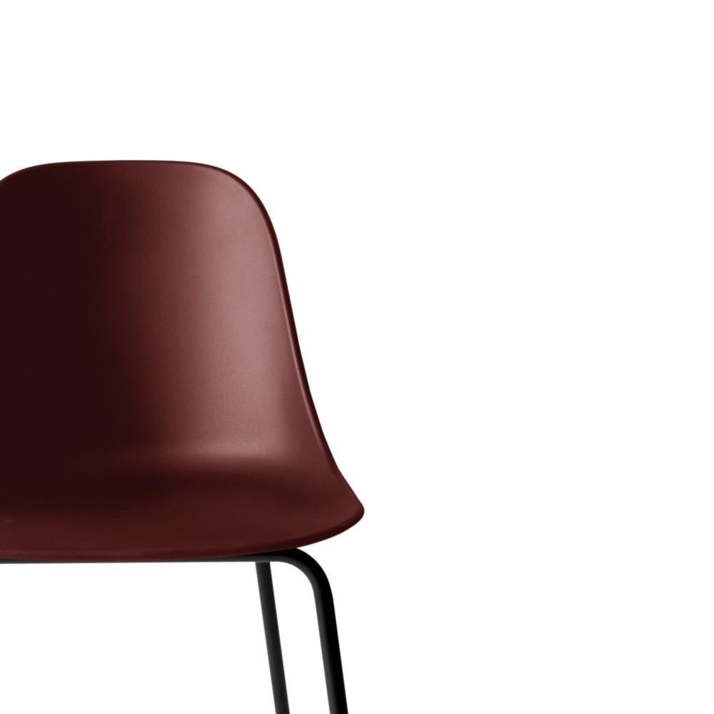 Scandinavian Modern Harbour Side Bar Chair, Base in Black Steel, Burning Red Shell For Sale