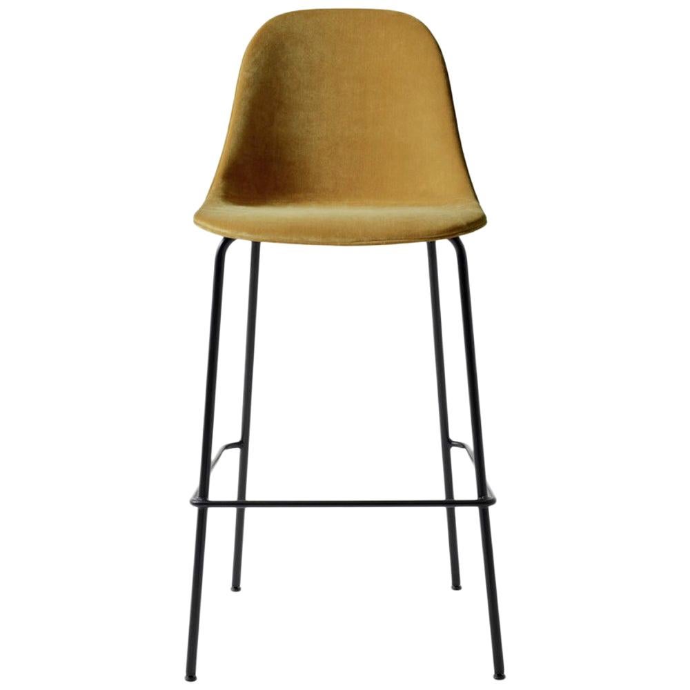 Harbour Side Bar Chair, Base in Black Steel, City Velvet CA7832/060 'Orange'