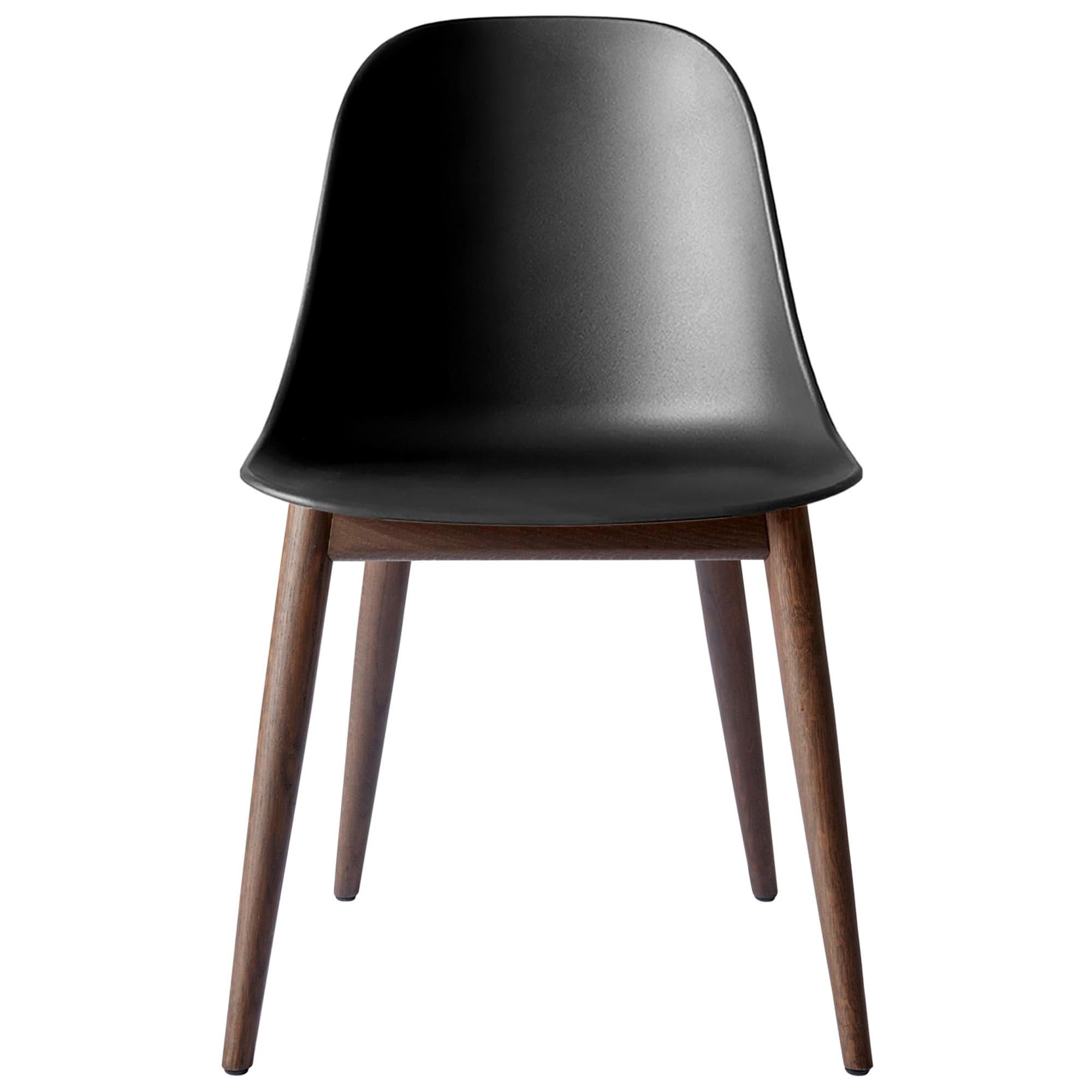 Harbour Side Chair, Base in Dark Oak, Black Shell For Sale