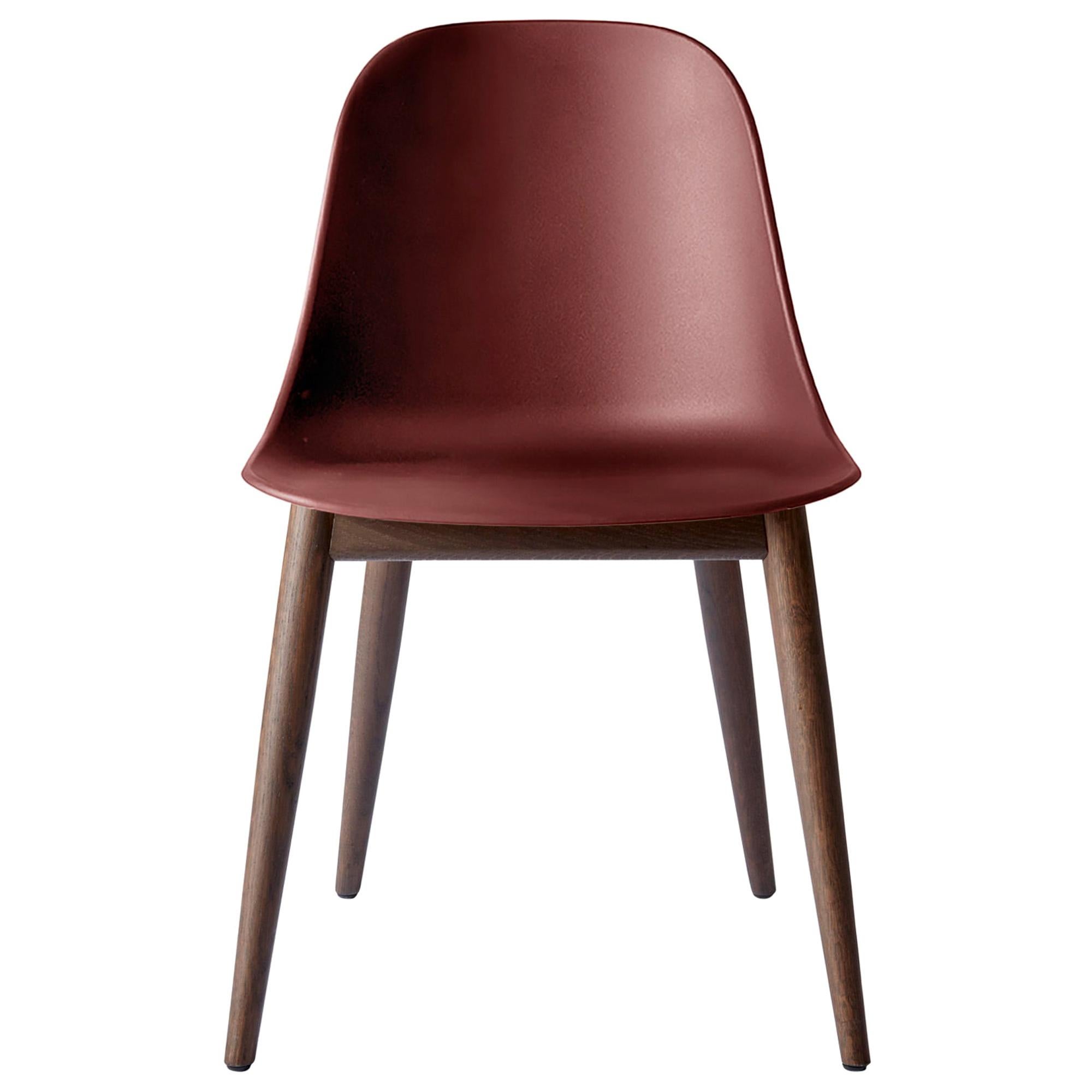 Harbour Side Chair, Base in Dark Oak, Burning Red Shell For Sale