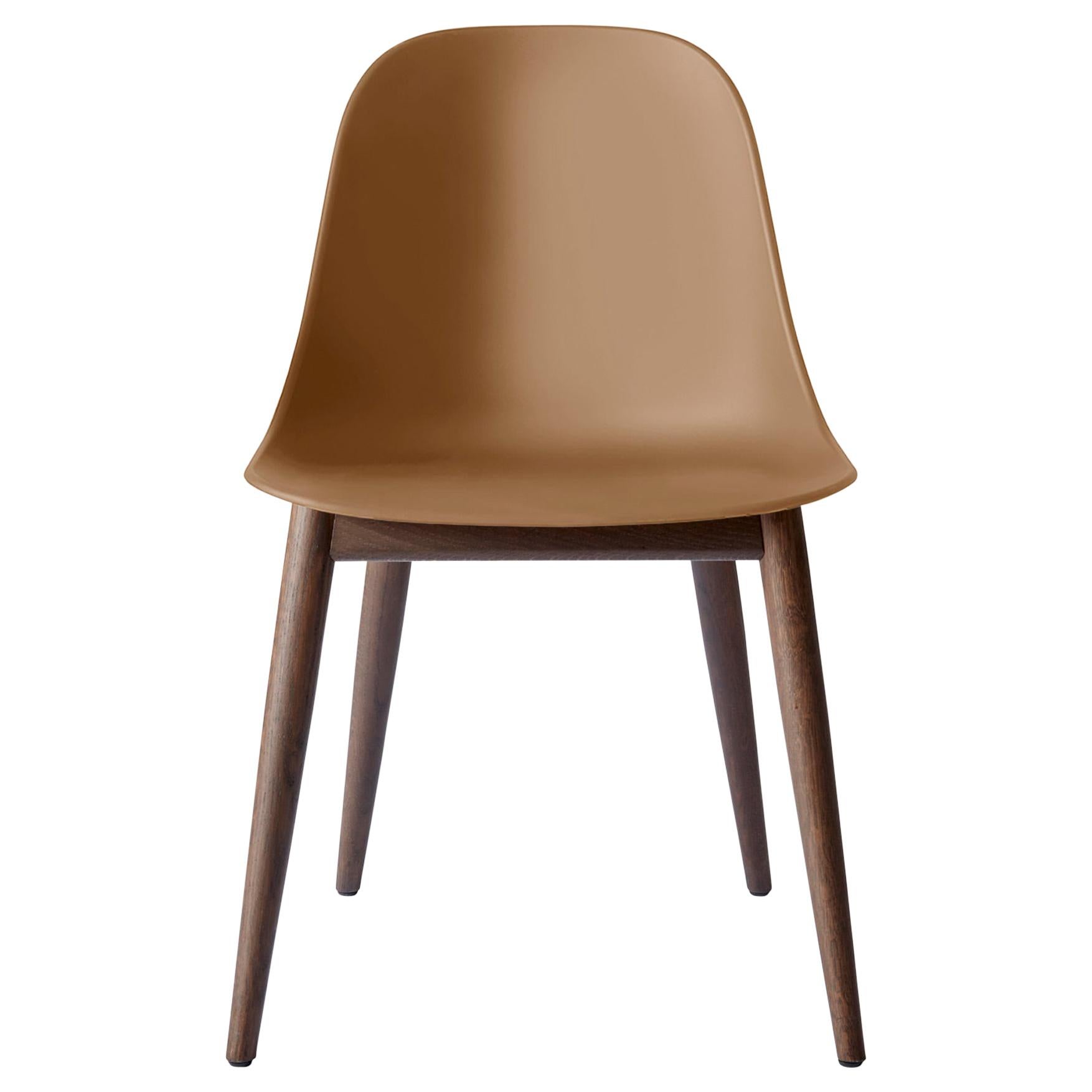 Harbour Side Chair, Base in Dark Oak, Khaki Shell For Sale