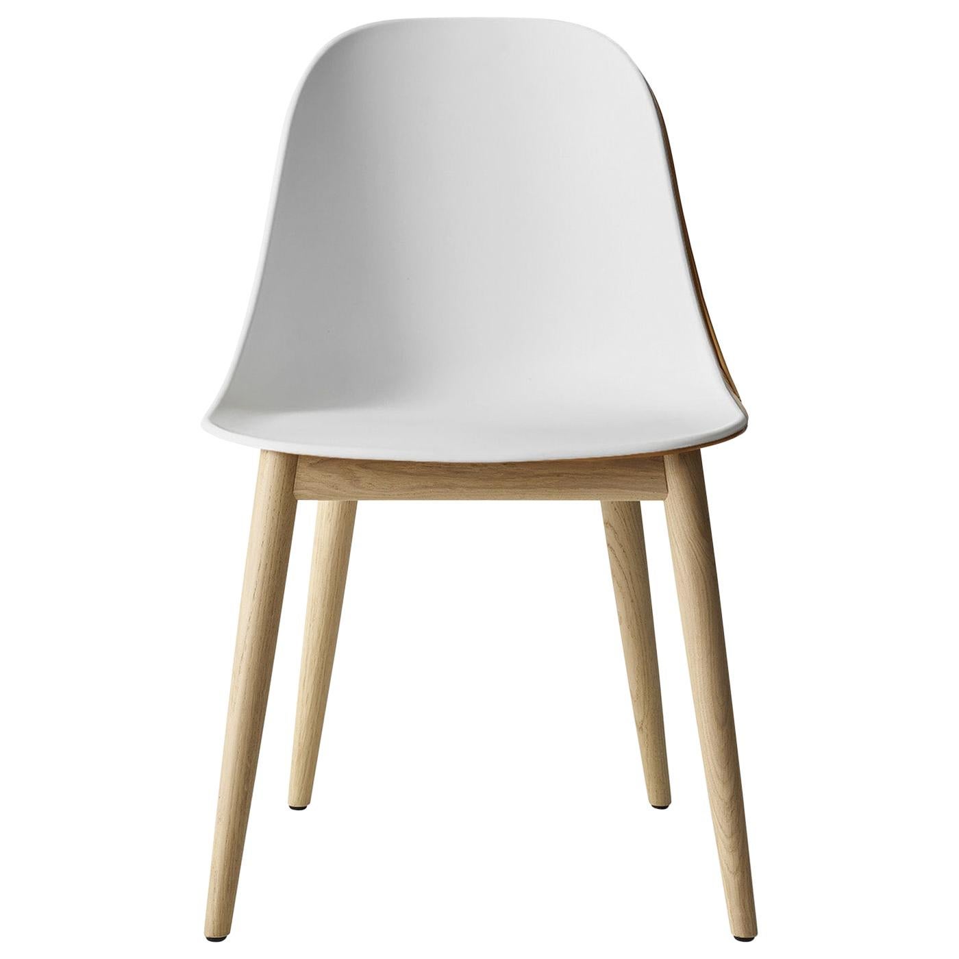 Harbour Side Chair, Base in Natural Oak, Light Grey Shell For Sale