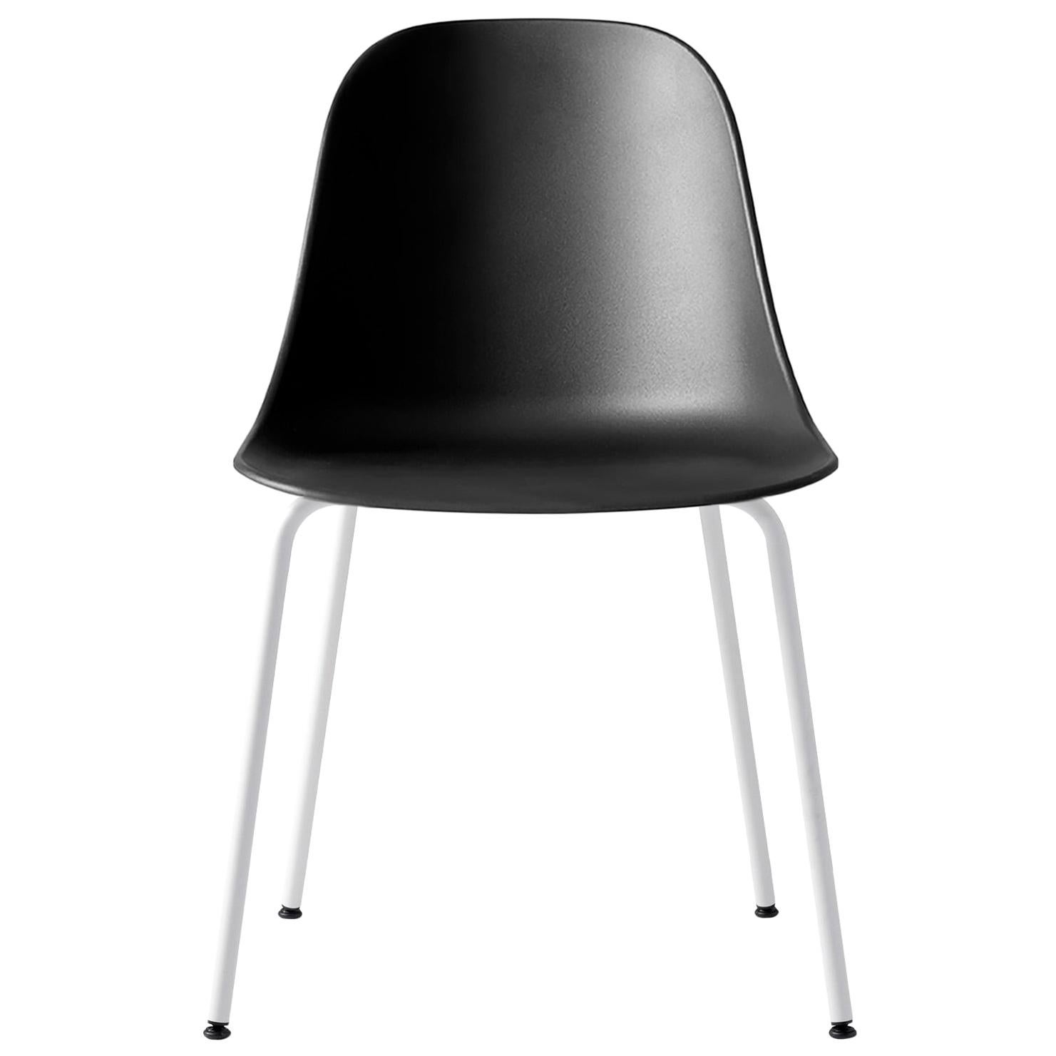 Harbour Side Chair, Base in White Steel, Black Shell For Sale