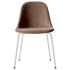 Harbour Side Chair, Base in White Steel, Grey Velvet