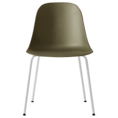 Harbour Side Chair, Base in White Steel, Olive Shell