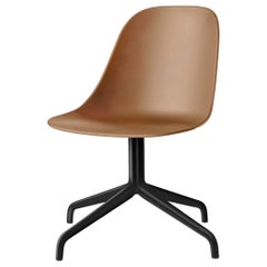 Harbour Side Chair, Black Steel Swivel Base, Khaki Shell