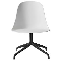 Harbour Side Chair, Black Steel Swivel Base, Light Grey Shell
