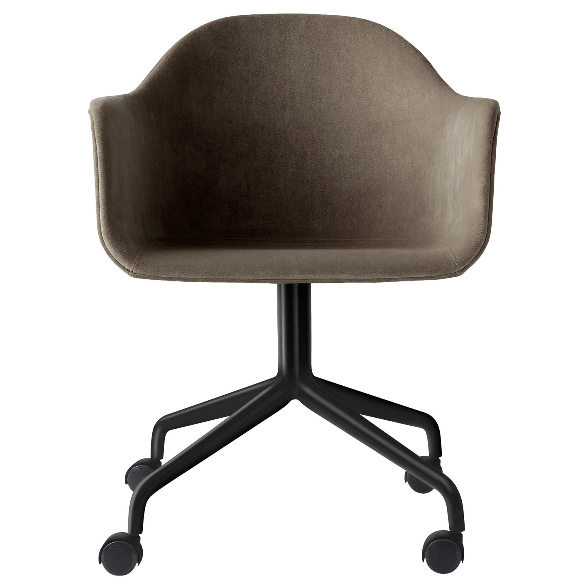 Harbour Side Chair, Black Steel Swivel Base with Caster, City Velvet CA7832/078 For Sale