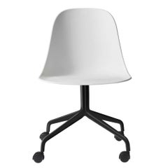 Harbour Side Chair, Black Steel Swivel Base with Caster, Light Grey Shell