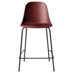 Harbour Side Chair, Counter Height Base in Black Steel, Burning Red Shell