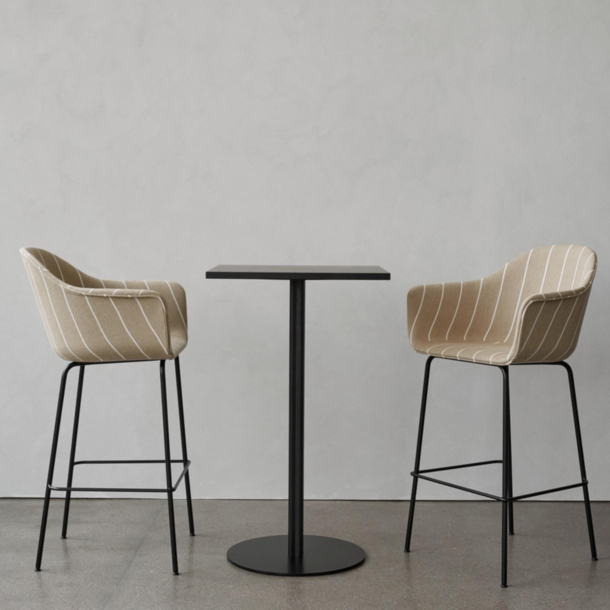 Scandinavian Modern Harbour Side Chair, Counter Height Base in Black Steel, Cognac Dakar Shell For Sale