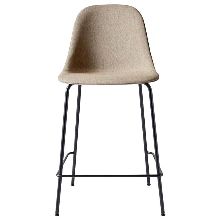 Harbour Side Chair, Counter Height with Black Welded Steel & Sandy Brown Fabric For Sale