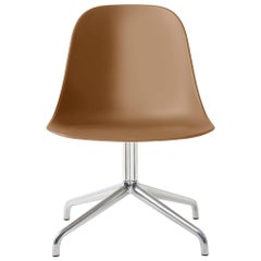 Harbour Side Chair, Polished Aluminum Swivel Base, Khaki Shell