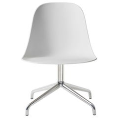 Harbour Side Chair, Polished Aluminum Swivel Base, Light Grey Shell