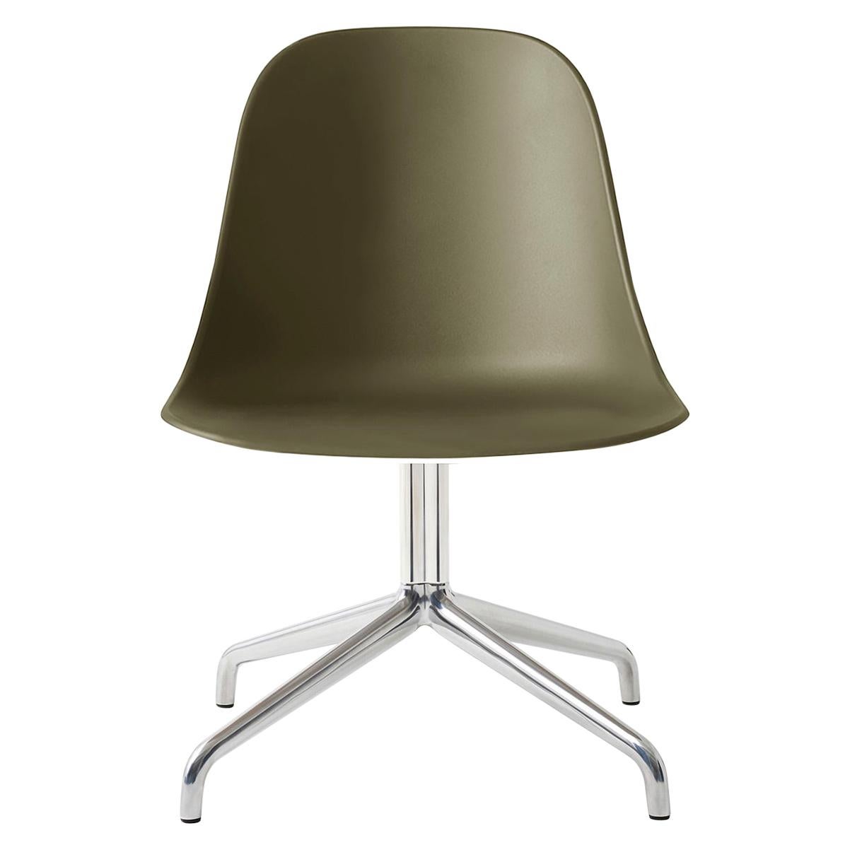 Harbour Side Chair, Polished Aluminum Swivel Base, Olive Shell For Sale