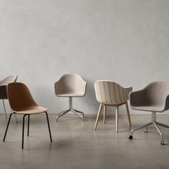 Harbour Side Chair, Polished Aluminum Swivel Base, White Shell