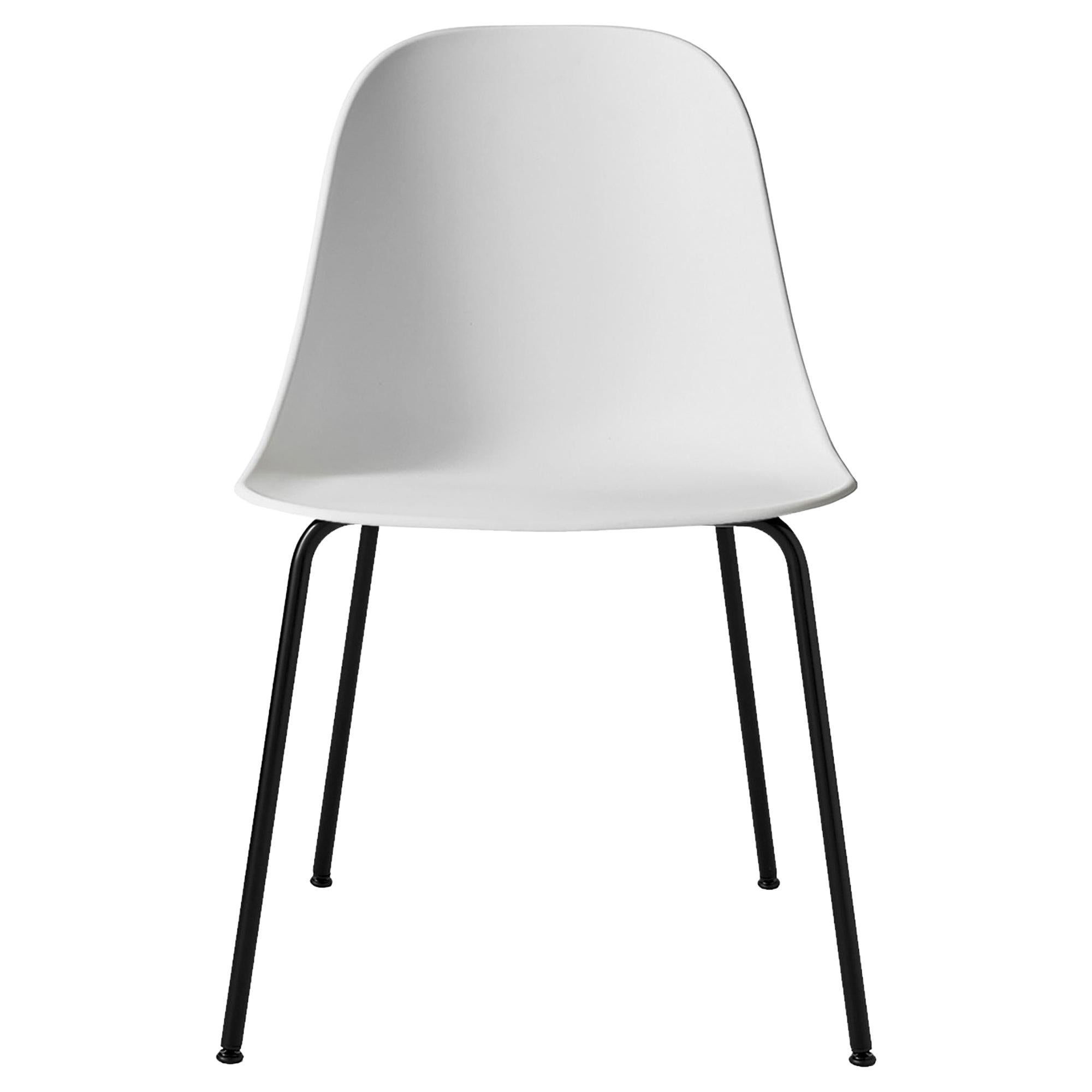 Harbour Side Chair with Black Steel Legs and Light Grey Shell For Sale
